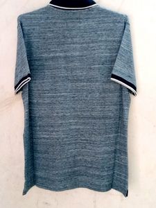 White Blue T-shirt For Men And Boys With Collar