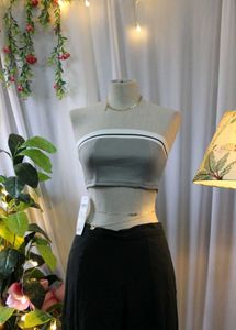 Gray Bandeau Top
