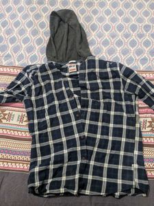 Hooded Plaid Shirt