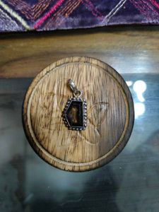 Smoky Quartz Stone Silver Toned Pendants