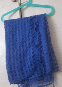 4 shawls/scarfs-blue,white,black,all netted.1brown