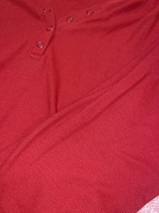 Rust Ribbed Henley Pyjamas