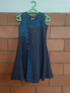 Cute Girls' Navy Blue Dress