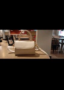 White Croc Top Handle Bag
