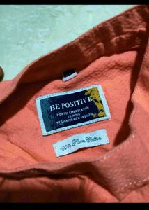 Orange Mandarin Collar Kurta