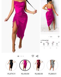 Brand New (Urbanic) Satin Ruched Cowl Neck Dress