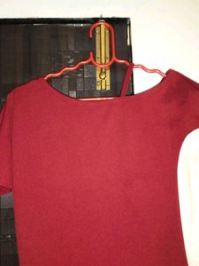 Burgundy Asymmetrical Mini Dress