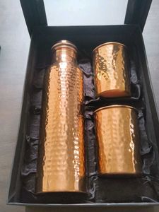 Pure Copper  Water Bottle with 2 Glasses