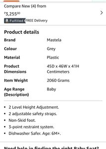 Mastela Folding Booster Chair For Kids