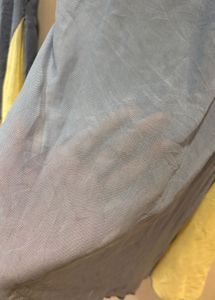 Blue Asymmetric Hem Long Sleeve Top