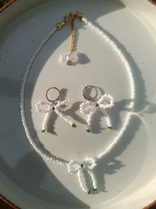 Handmade Beaded Bow Jewelry Set