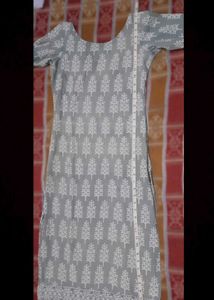 Gray Cotton Floral Print Kurti🥰