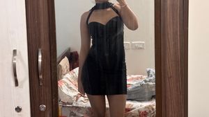 stripped sleeves Black Bodycon Dress