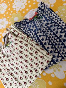 Combo 2 Indigo Print Cotton Kurti