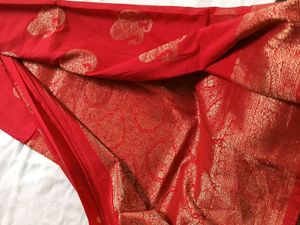 Red Paisley Saree