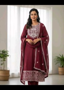 Totally new with tag Elegant Maroon Kurta Set