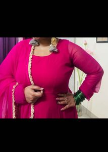 Hot Pink Anarkali Suit By Onewe
