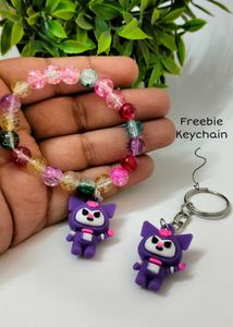 Kuromi Handmade Charm Bracelet & Keychain