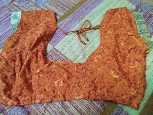 Red Paisley Print Saree