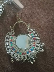 Mirror Jhumka Earrings