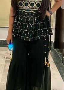 Elegant Green Kurta Sharara Set