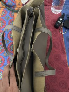 Simple Beige-Gray Tote Bag