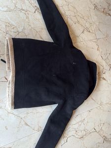 Black Suede Jacket with Faux Fur Lining