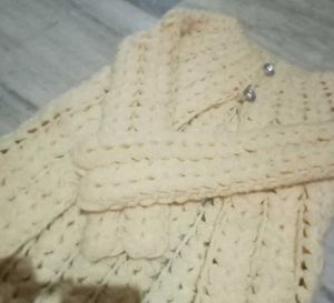 Handmade Crochet Girls Long Cardigan