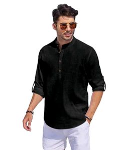 Black Band Collar Shirt