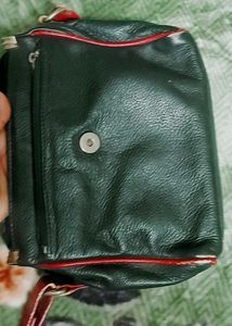 Vintage Green Leather Crossbody Bag