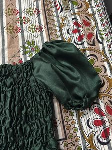 Green Puff Sleeve Top