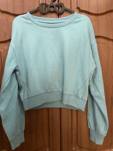 Light Blue Cropped Sweatshirt