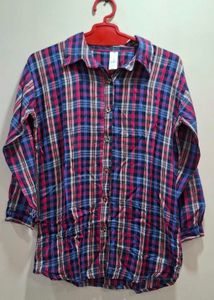 combo Plaid Flannel Shirt