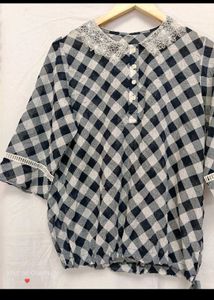 🇳🇿💫♥️ Imported Checkered Lace Top