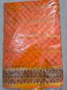 Mahata&#39;s Orange &amp; Red Saree with Blouse