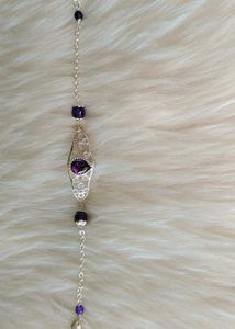 Silver Bracelet with Purple Gem