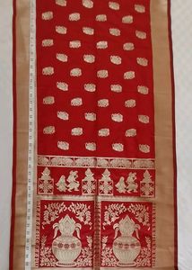 Silk Jackard Red Stole 84&#34; Length, 23&#34;Width