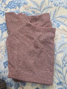 Pink Tie Front Long Sleeve Top