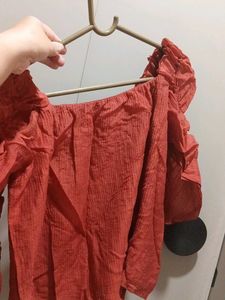 Coral Puff Sleeve Top