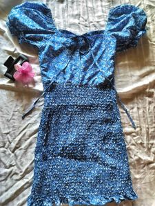 Blue Floral Mini Dress 👗