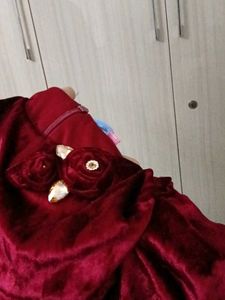 Burgundy Velvet Mini Dress