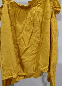 Mustard  yellow Off-Shoulder Top