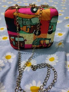 Auto Rickshaw Print Chain Bag
