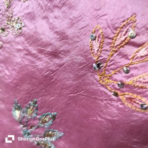 Embroidered Lavender Saree