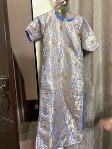 Elegant Blue &amp; Gold Pant Kameez