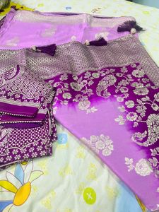 Elegant Purple Banarasi Saree