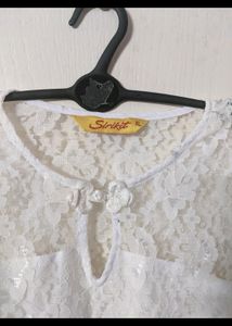 Net White Kurta-fixed Price