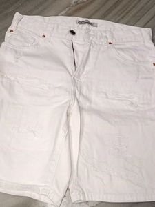 Zara White Denim Shorts