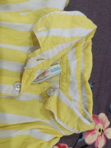 Pantaloons Yellow White Dress