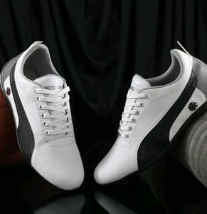 Stylish Black & White Casual Shoes